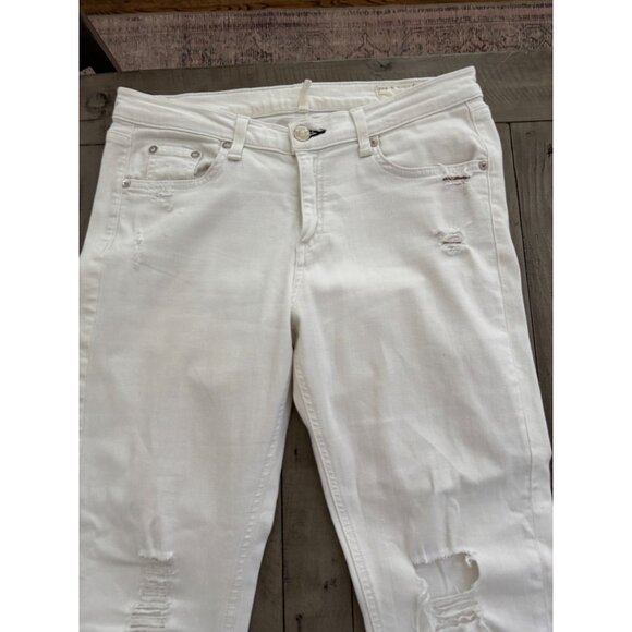 Rag & Bone The Dash Slouchy Skinny Jeans in Tattered White Size 27 - Picture 4 of 5
